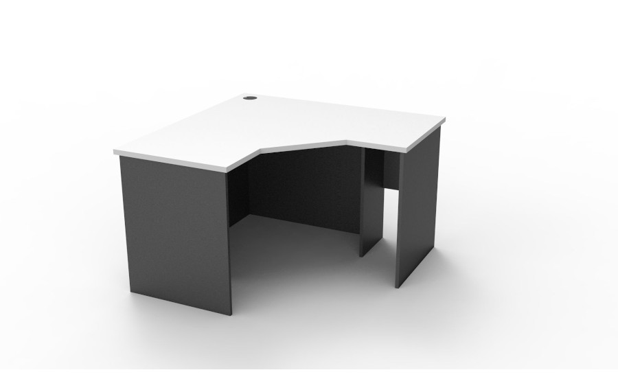 Rapid White & Ironstone 1212  Corner Workstation 