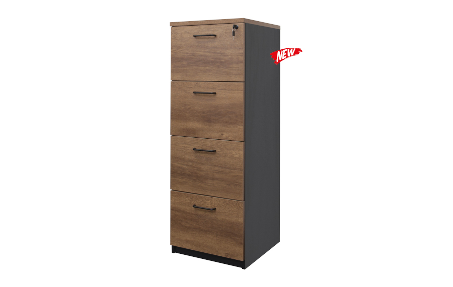 Regal Walnut 4 Drawer Filing Cabinet